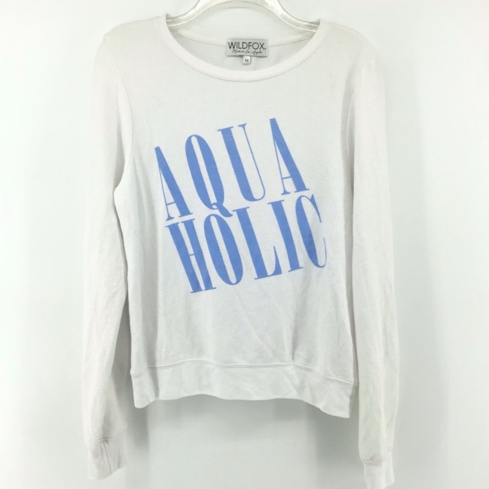 WILDFOX Graphic Front Aquaholic Soft White Sweatshirt